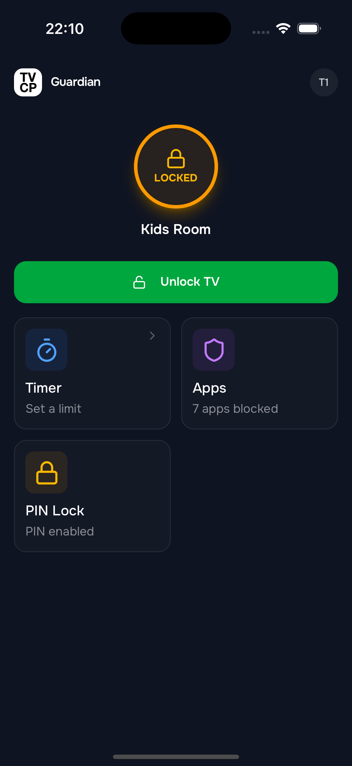 TVCP Guardian App — Control Dashboard
