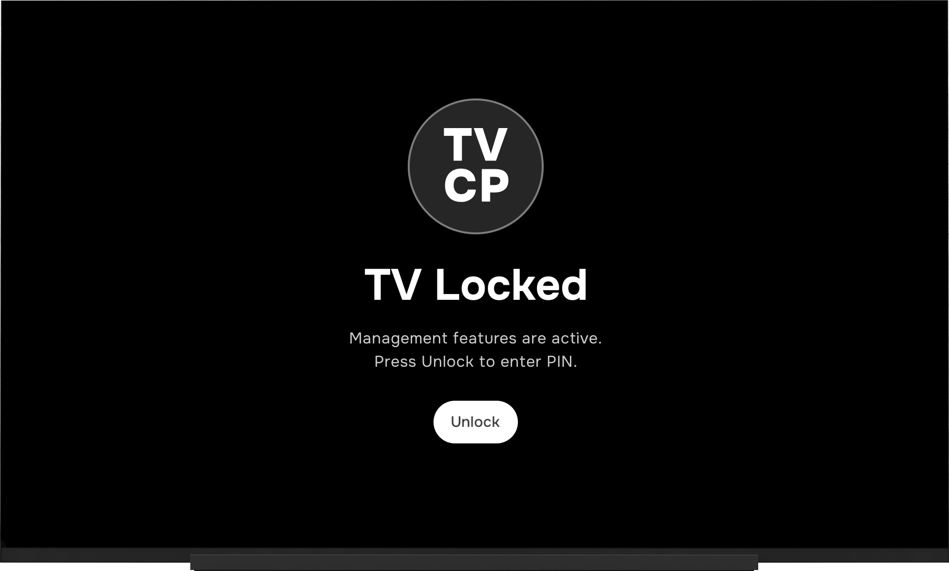 TV locked with PIN protection